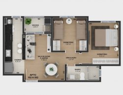 Lançamento de Apartamento com 02 dormitórios no Condomínio Sun Residence 