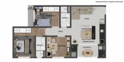 Apartamento 02 dormitórios no Residencial Algarve 