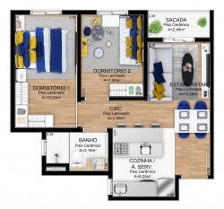 Apartamentos de 02 dormitórios no Residencial Milão 