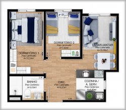 Apartamentos de 02 dormitórios no Residencial Milão 