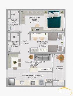 Apartamentos com 02 dormitórios no Cittá Turim Residencial 