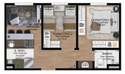 Apartamentos com 01 e 02 dormitórios no Residencial Lisboa 