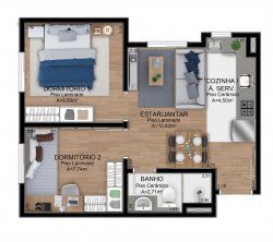 Apartamentos com 01 e 02 dormitórios no Residencial Lisboa 