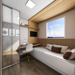 Apartamentos com 01 e 02 dormitórios no Residencial Lisboa 